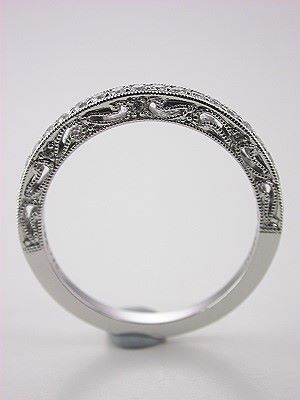 Filigree and Diamond Wedding Ring