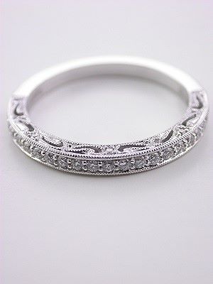 Filigree and Diamond Wedding Ring