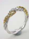 Swirling Wedding Band with Fancy Yellow Diamonds