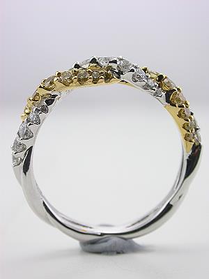 Swirling Wedding Band with Fancy Yellow Diamonds