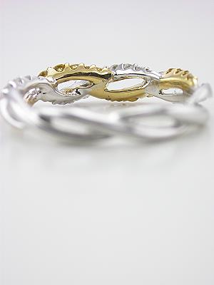 Swirling Wedding Band with Fancy Yellow Diamonds