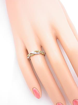 Swirling Wedding Band with Fancy Yellow Diamonds