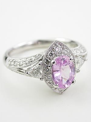 Romantic Pink Sapphire Engagement Ring