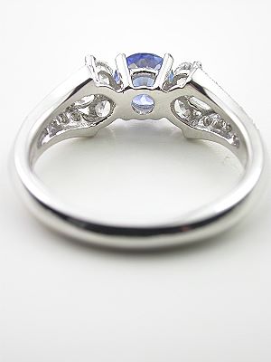 Sapphire Engagement Ring with Pear Shaped Diamonds