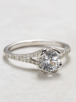 Contemporary White Sapphire Engagement Ring