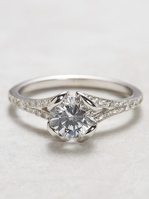 Contemporary White Sapphire Engagement Ring