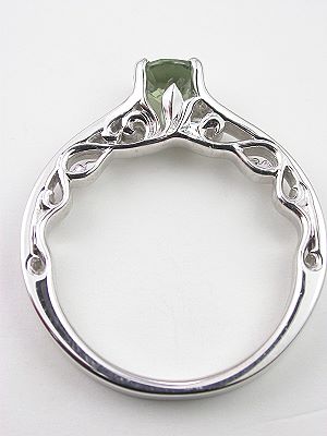 Antique Style Green Sapphire Engagement Ring