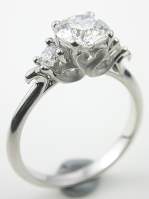 Heart and Scroll Motif Diamond Engagement Ring