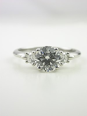 Heart and Scroll Motif Diamond Engagement Ring