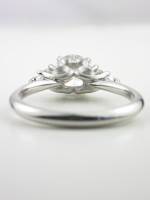 Heart and Scroll Motif Diamond Engagement Ring