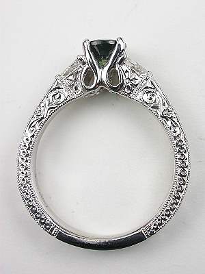 Green Sapphire Engagement Ring