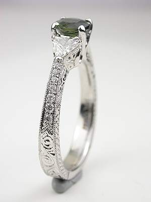 Green Sapphire Engagement Ring