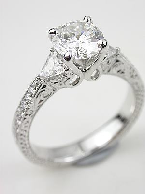 Vintage Style Diamond Engagement Ring