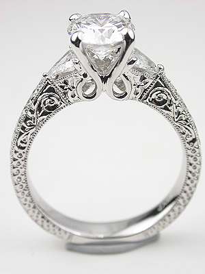 Vintage Style Diamond Engagement Ring