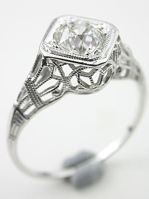 Art Deco Old European Cut Diamond Engagement Ring