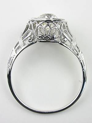 Art Deco Old European Cut Diamond Engagement Ring