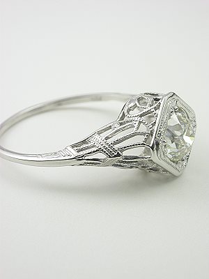 Art Deco Old European Cut Diamond Engagement Ring