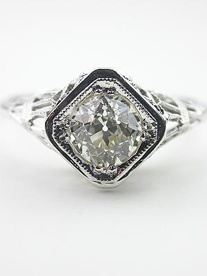 Art Deco Old European Cut Diamond Engagement Ring