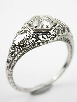 Edwardian Antique Engagement Ring with Bird Motif