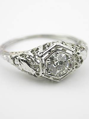 Edwardian Antique Engagement Ring with Bird Motif