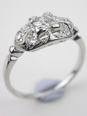 Antique Engagement Ring with Old European Cut Diamond