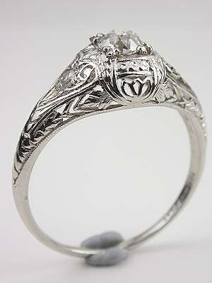 Edwardian Antique Filigree Engagement Ring