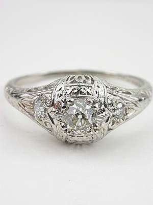 Edwardian Antique Filigree Engagement Ring