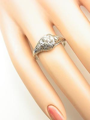 Edwardian Antique Filigree Engagement Ring