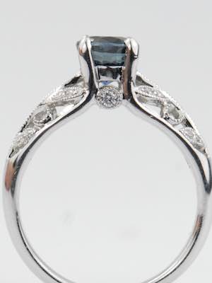 Sapphire Engagement Ring with Garden Motif