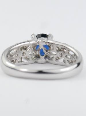 Sapphire Engagement Ring with Garden Motif