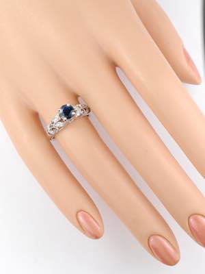 Sapphire Engagement Ring with Garden Motif