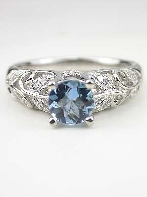 Vintage Inspired Aquamarine Engagement Ring