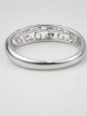 Wedding Band with Vine and Leaf Motif