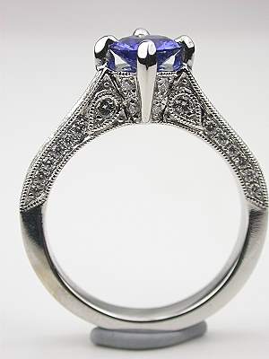 Filigree Sapphire Engagement Ring in the Antique Style