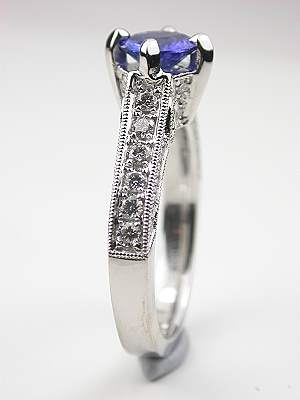 Filigree Sapphire Engagement Ring in the Antique Style