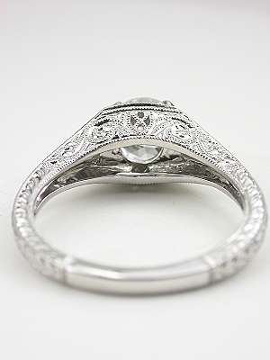 White Sapphire Filigree Engagement Ring