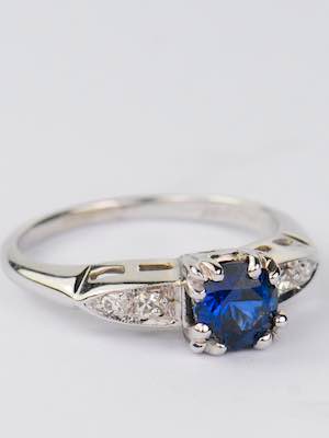 1930s Blue Sapphire Engagement Ring