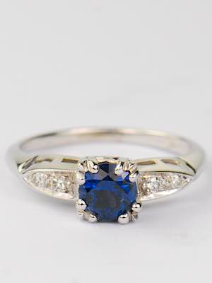 1930s Blue Sapphire Engagement Ring