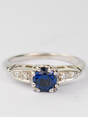 1930s Blue Sapphire Engagement Ring, RG-3186