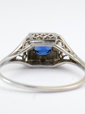 Antique Filigree Sapphire Engagement Ring