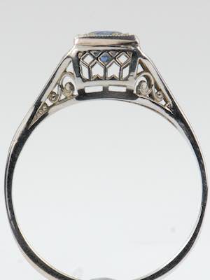 Antique Filigree Sapphire Engagement Ring