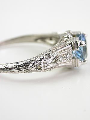 Platinum Aquamarine Antique Edwardian Ring