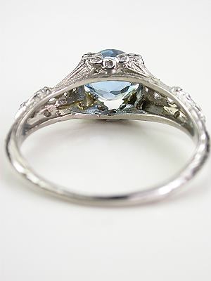 Platinum Aquamarine Antique Edwardian Ring
