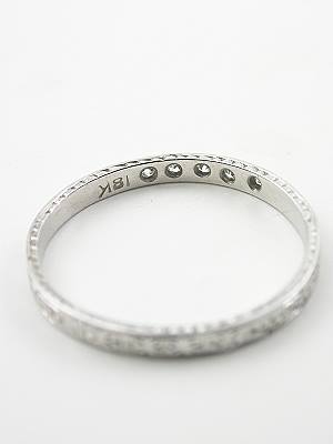 Antique Diamond Wedding Ring with Orange Blossom Design