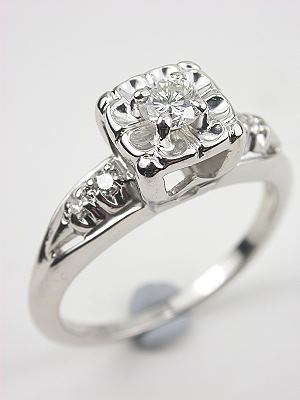 Diamond Engagement Ring with Illusion Setting