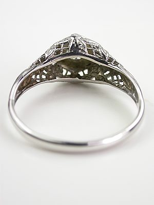 Vintage Floral and Filigree Engagement Ring
