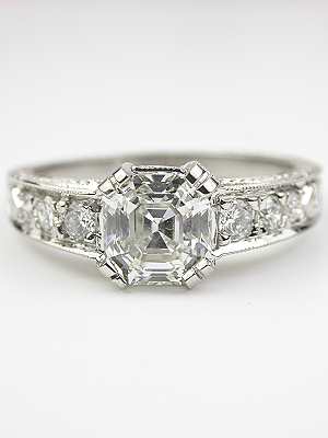 Asscher Cut Diamond Engagement Ring