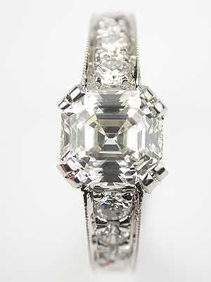 Asscher Cut Diamond Engagement Ring