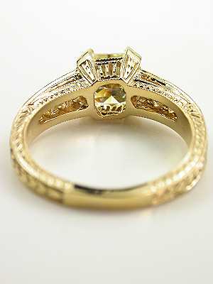 Vintage Style Engagement Ring with Radiant Cut Diamond