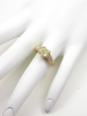 Vintage Style Engagement Ring with Radiant Cut Diamond